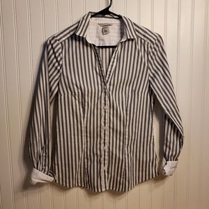 H & M Button Front Striped Shirt Sz 8 EUR 38